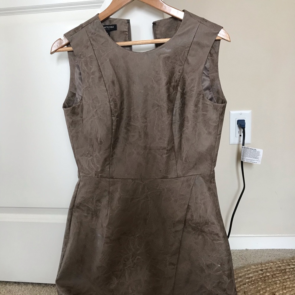 Kenneth Cole faux leather sleeveless dress
